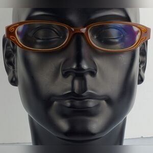 Candies C Audrey 47-17-135 Brn/Cml Full Rim Embossed Eyeglasses - FRAMES ONLY